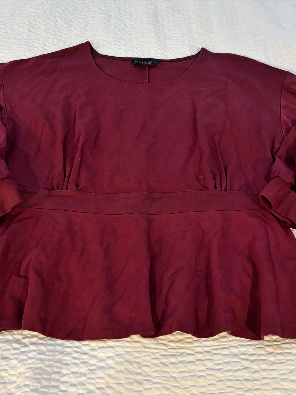 ELOQUII Burgundy Peplum Top Size 20